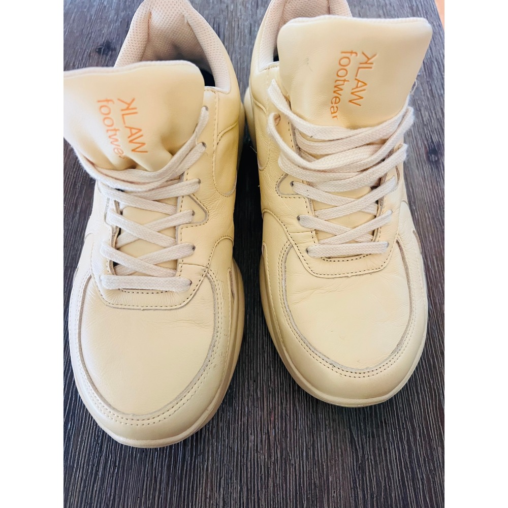 Klaw Footwear 528M Leather Walking Sneakers Butter Yellow  8 EU 38.5